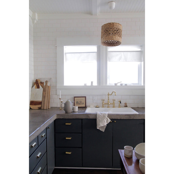 Kingston Heirloom KS1272TXBS - French Country Two-Handle 4-Hole Deck Mount Bridge Kitchen Faucet with Brass Sprayer, Polished Brass