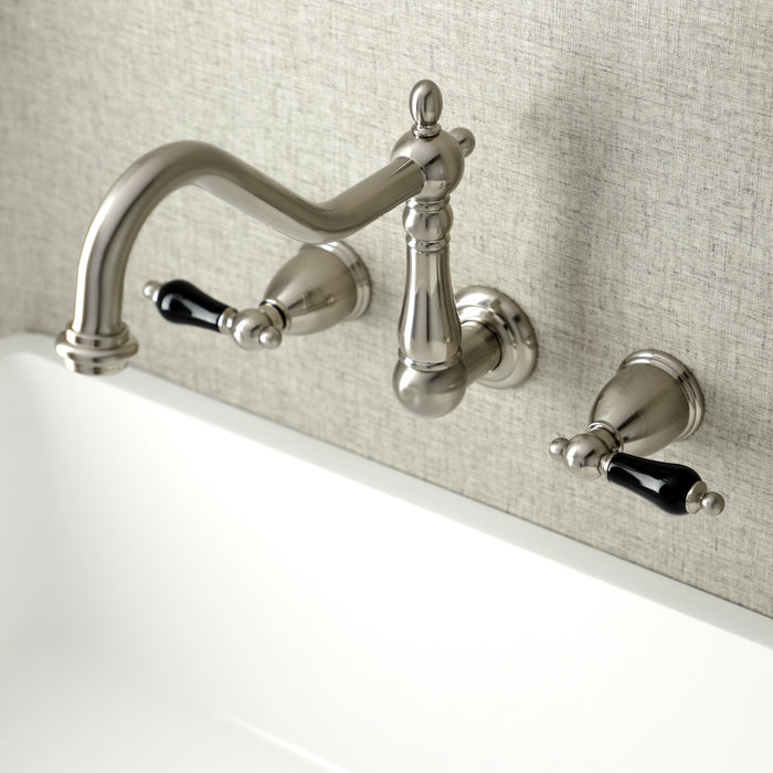 Kingston Heirloom KS1288PKL - Duchess Two-Handle 3-Hole Wall Mount Kitchen Faucet, Brushed Nickel