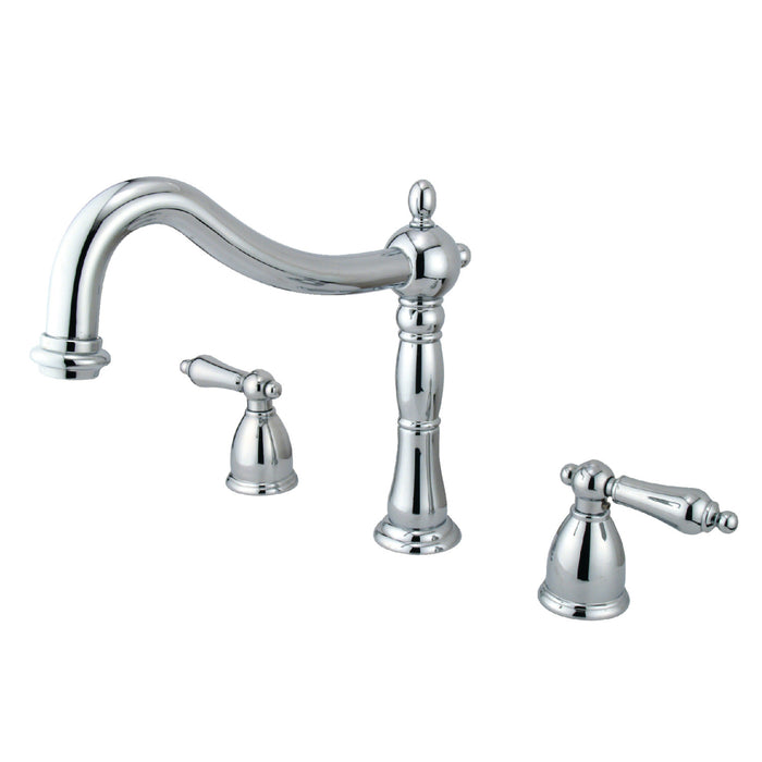Kingston Heirloom KS1341AL - Heritage Two-Handle 3-Hole Deck Mount Roman Tub Faucet, Polished Chrome