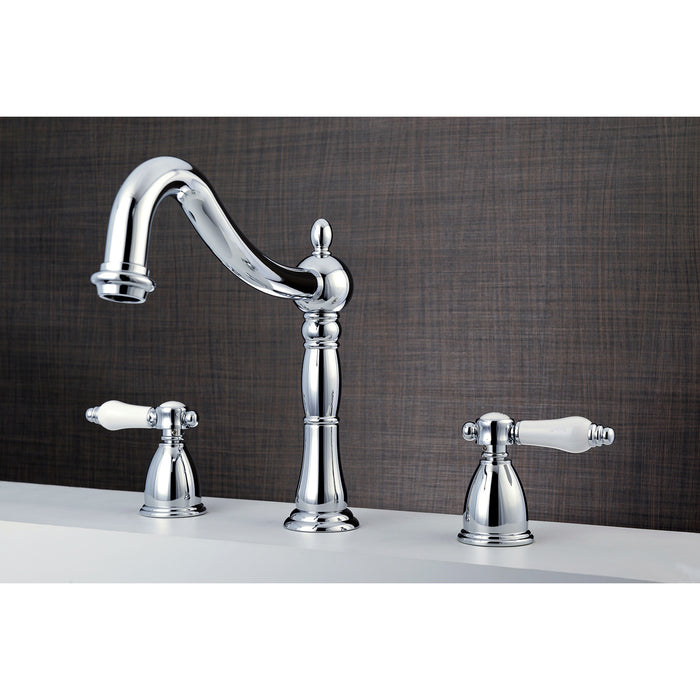 Kingston Heirloom KS1341BPL - Bel-Air Two-Handle 3-Hole Deck Mount Roman Tub Faucet, Polished Chrome