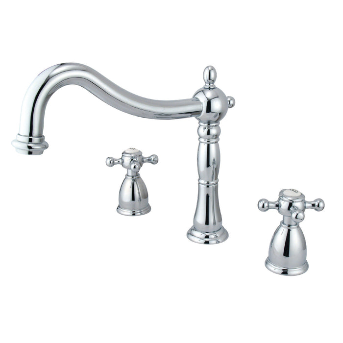 Kingston Heirloom KS1341BX - Metropolitan Two-Handle 3-Hole Deck Mount Roman Tub Faucet, Polished Chrome
