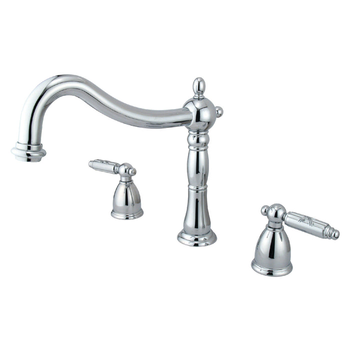 Kingston Heirloom KS1341GL - Georgian Two-Handle 3-Hole Deck Mount Roman Tub Faucet, Polished Chrome