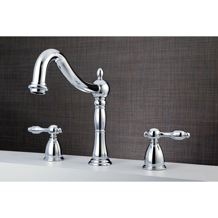 Kingston Heirloom KS1341TAL - Tudor Two-Handle 3-Hole Deck Mount Roman Tub Faucet, Polished Chrome