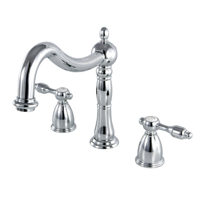 Kingston Heirloom KS1341TAL - Tudor Two-Handle 3-Hole Deck Mount Roman Tub Faucet, Polished Chrome