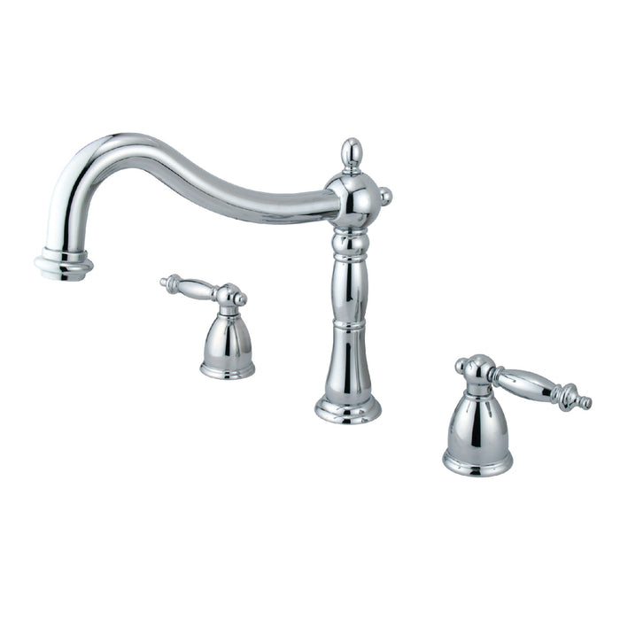 Kingston Heirloom KS1341TL - Heritage Two-Handle 3-Hole Deck Mount Roman Tub Faucet, Polished Chrome