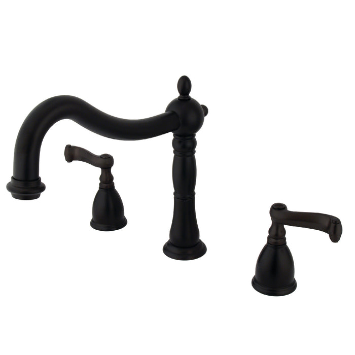 Kingston Heirloom KS1345FL - Heritage Two-Handle 3-Hole Deck Mount Roman Tub Faucet, Oil Rubbed Bronze