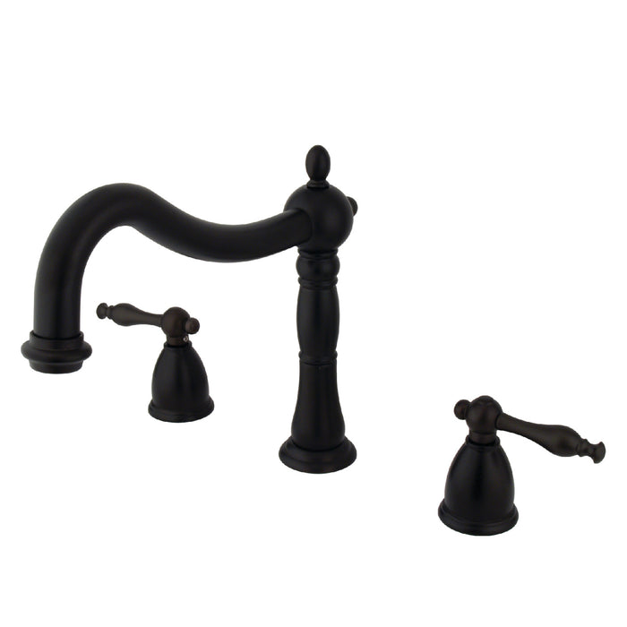 Kingston Heirloom KS1345NL - Naples Two-Handle 3-Hole Deck Mount Roman Tub Faucet, Oil Rubbed Bronze