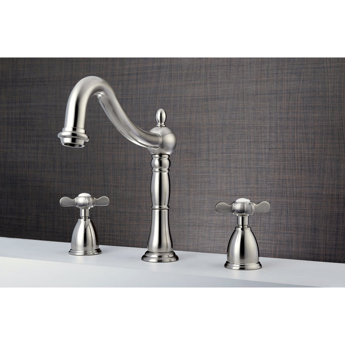Kingston Heirloom KS1348BEX - Essex Two-Handle 3-Hole Deck Mount Roman Tub Faucet, Brushed Nickel