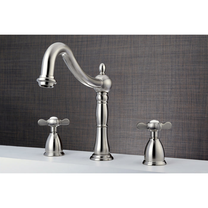Kingston Heirloom KS1348BEX - Essex Two-Handle 3-Hole Deck Mount Roman Tub Faucet, Brushed Nickel