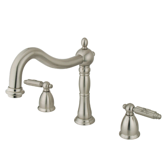 Kingston Heirloom KS1348GL - Georgian Two-Handle 3-Hole Deck Mount Roman Tub Faucet, Brushed Nickel