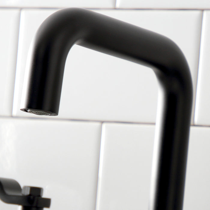 Kingston Sona KS1410KL - Whitaker Two-Handle 3-Hole Deck Mount Widespread Bathroom Faucet with Push Pop-Up Drain, Matte Black