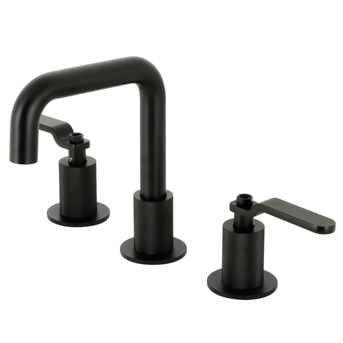 Kingston Sona KS1410KL - Whitaker Two-Handle 3-Hole Deck Mount Widespread Bathroom Faucet with Push Pop-Up Drain, Matte Black