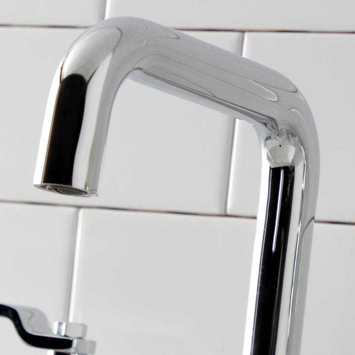 Kingston Sona KS1411KL - Whitaker Two-Handle 3-Hole Deck Mount Widespread Bathroom Faucet with Push Pop-Up Drain, Polished Chrome