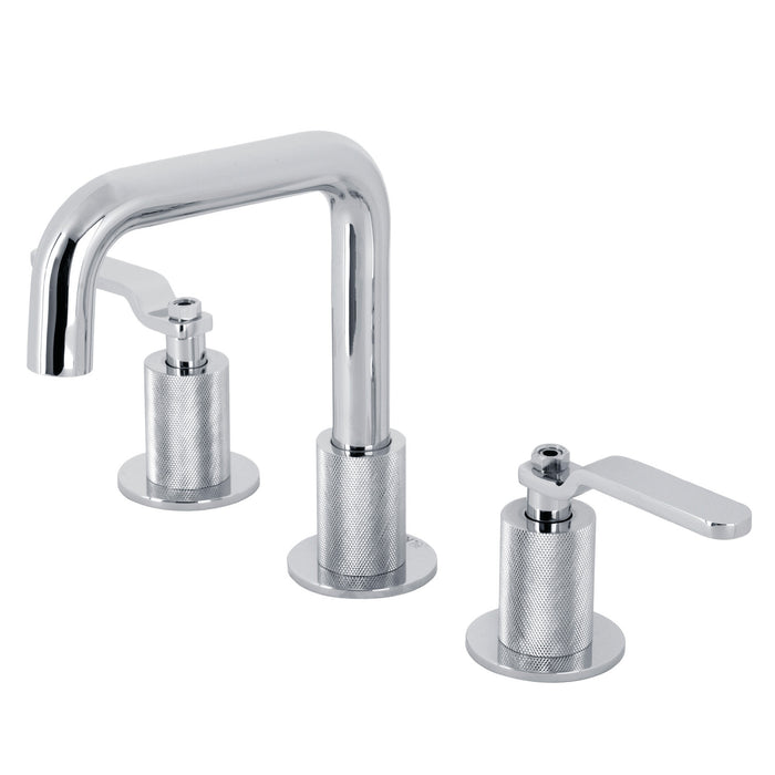 Kingston Sona KS1411KL - Whitaker Two-Handle 3-Hole Deck Mount Widespread Bathroom Faucet with Push Pop-Up Drain, Polished Chrome