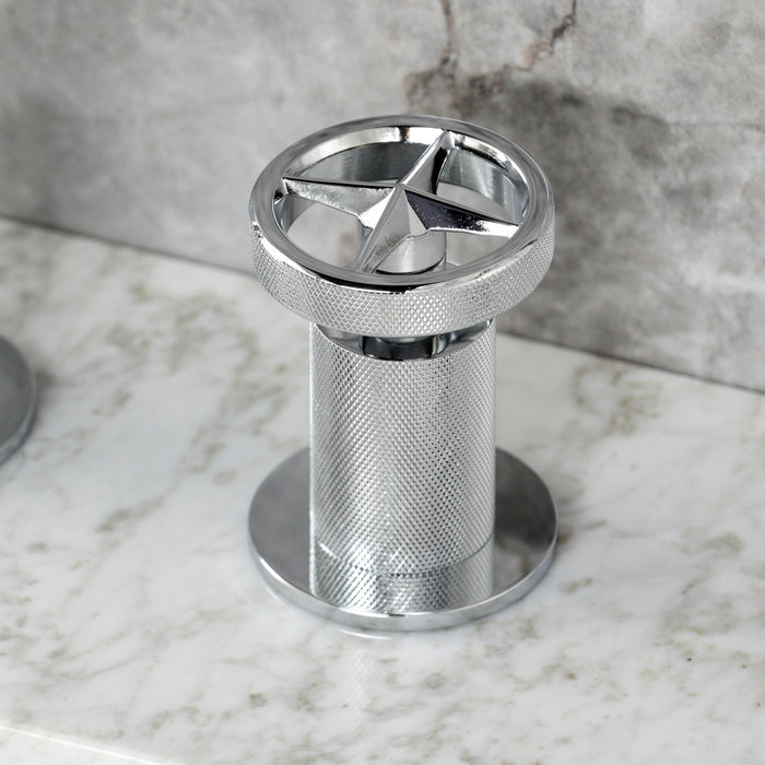 Kingston Sona KS1411RNX - Ostro Two-Handle 3-Hole Deck Mount Widespread Bathroom Faucet with Push Pop-Up Drain, Polished Chrome