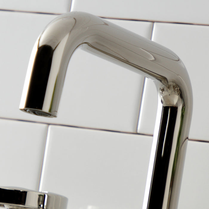 Kingston Sona KS1416RX - Belknap Two-Handle 3-Hole Deck Mount Widespread Bathroom Faucet with Push Pop-Up Drain, Polished Nickel