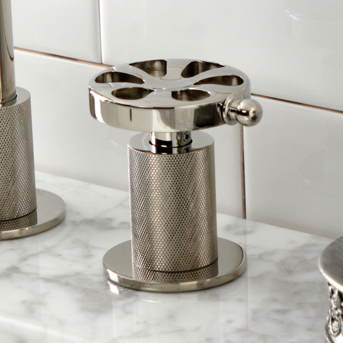 Kingston Sona KS1416RX - Belknap Two-Handle 3-Hole Deck Mount Widespread Bathroom Faucet with Push Pop-Up Drain, Polished Nickel