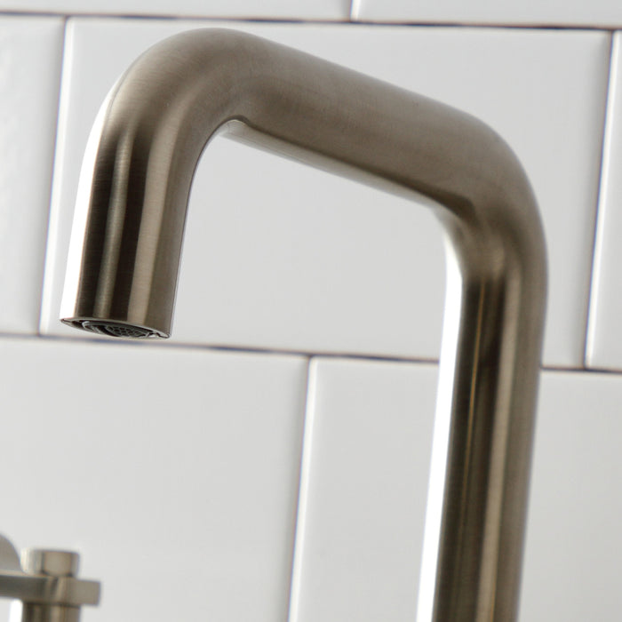 Kingston Sona KS1418KL - Whitaker Two-Handle 3-Hole Deck Mount Widespread Bathroom Faucet with Push Pop-Up Drain, Brushed Nickel