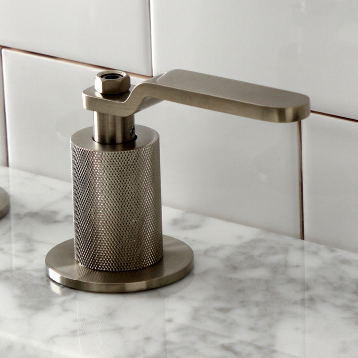 Kingston Sona KS1418KL - Whitaker Two-Handle 3-Hole Deck Mount Widespread Bathroom Faucet with Push Pop-Up Drain, Brushed Nickel