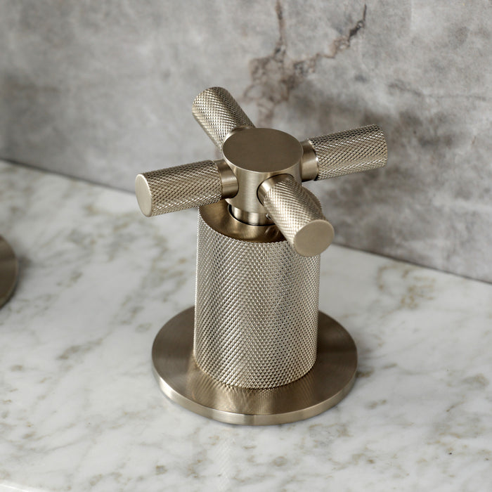 Kingston Sona KS1418KNX - Convergent Two-Handle 3-Hole Deck Mount Widespread Bathroom Faucet with Push Pop-Up Drain, Brushed Nickel