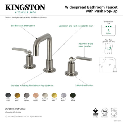 Kingston Brass Whitaker KS142KLMB Two-Handle 3-Hole Deck Mount