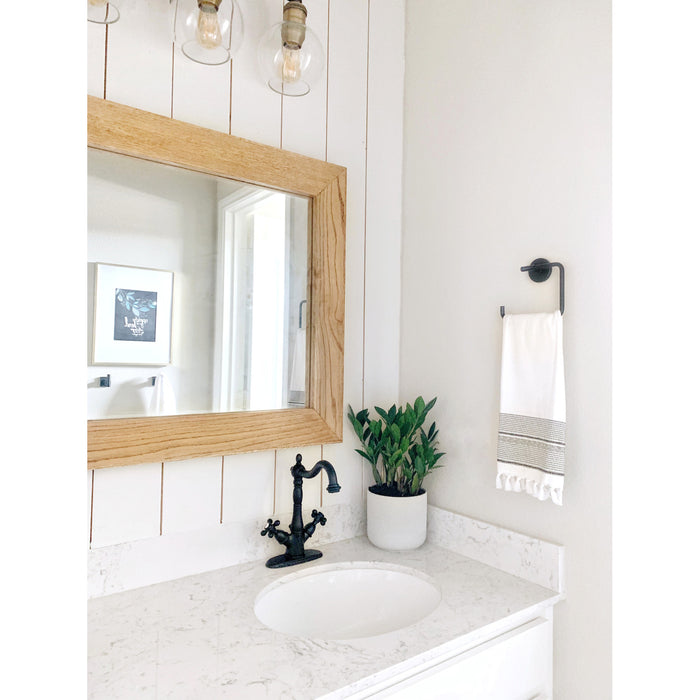 Kingston Heirloom KS1430AX - Heritage Double-Handle 1-or-3 Hole Deck Mount 4-Inch Centerset Bathroom Faucet with Brass Pop-Up, Matte Black