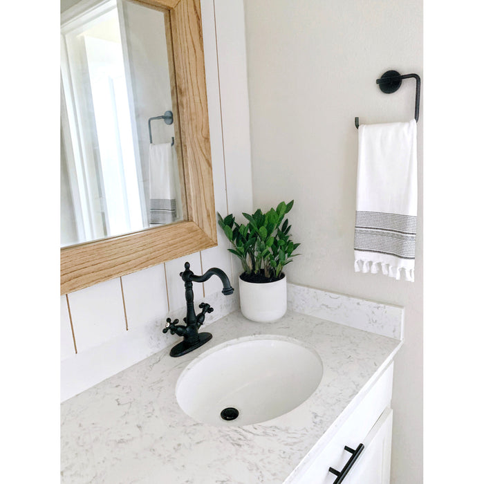 Kingston Heirloom KS1430AX - Heritage Double-Handle 1-or-3 Hole Deck Mount 4-Inch Centerset Bathroom Faucet with Brass Pop-Up, Matte Black