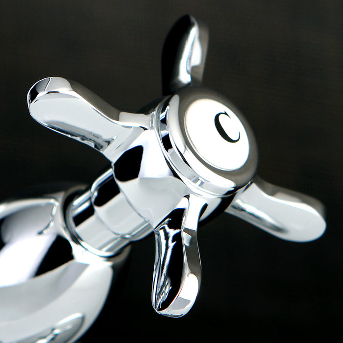 Kingston Heirloom KS1431BEX - Essex Double-Handle 1-or-3 Hole Deck Mount 4-Inch Centerset Bathroom Faucet with Brass Pop-Up, Polished Chrome