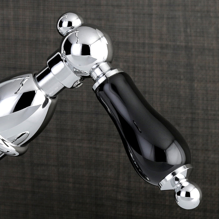 Kingston Heirloom KS1431PKL - Duchess Double-Handle 1-or-3 Hole Deck Mount 4-Inch Centerset Bathroom Faucet with Brass Pop-Up, Polished Chrome