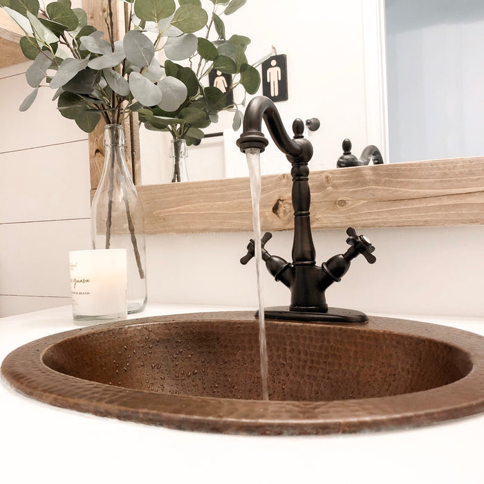 Kingston Heirloom KS1435BEX - Essex Double-Handle 1-or-3 Hole Deck Mount 4-Inch Centerset Bathroom Faucet with Brass Pop-Up, Oil Rubbed Bronze