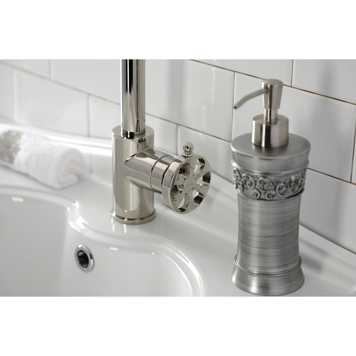 Kingston Sona KS144RXPN - Belknap One-Handle 1-Hole Bathroom Faucet with Push Pop-Up Drain, Polished Nickel