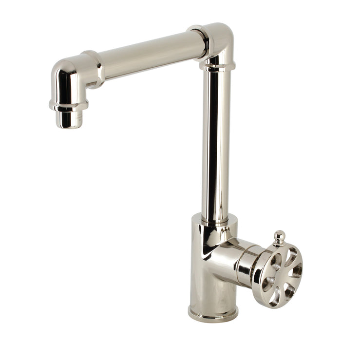 Kingston Sona KS144RXPN - Belknap One-Handle 1-Hole Bathroom Faucet with Push Pop-Up Drain, Polished Nickel