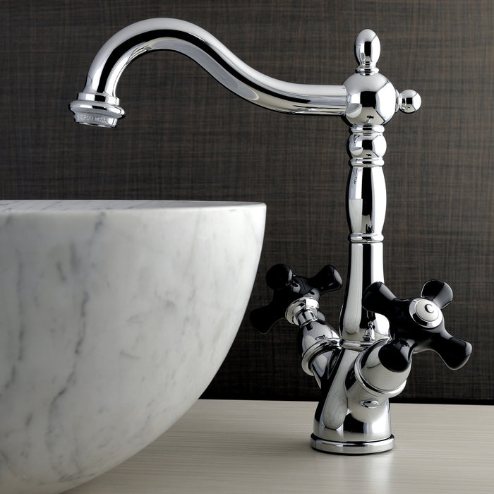 Kingston Heirloom KS1491PKX - Duchess Two-Handle 1-or-3 Hole Deck Mount Vessel Faucet, Polished Chrome
