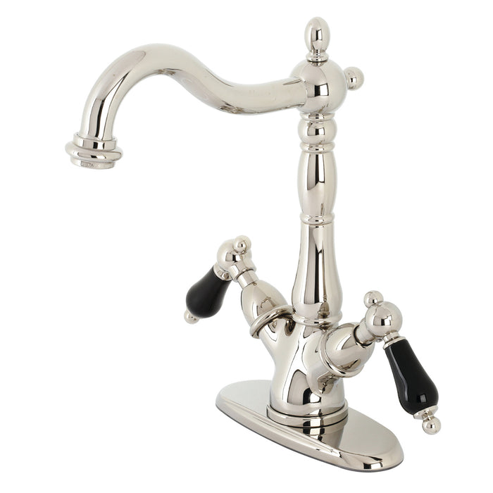 Kingston Heirloom KS1496PKL - Duchess Two-Handle 1-or-3 Hole Deck Mount Vessel Faucet, Polished Nickel