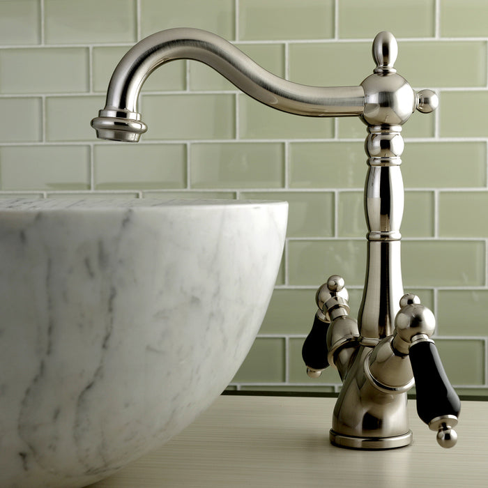 Kingston Heirloom KS1498PKL - Duchess Two-Handle 1-or-3 Hole Deck Mount Vessel Faucet, Brushed Nickel