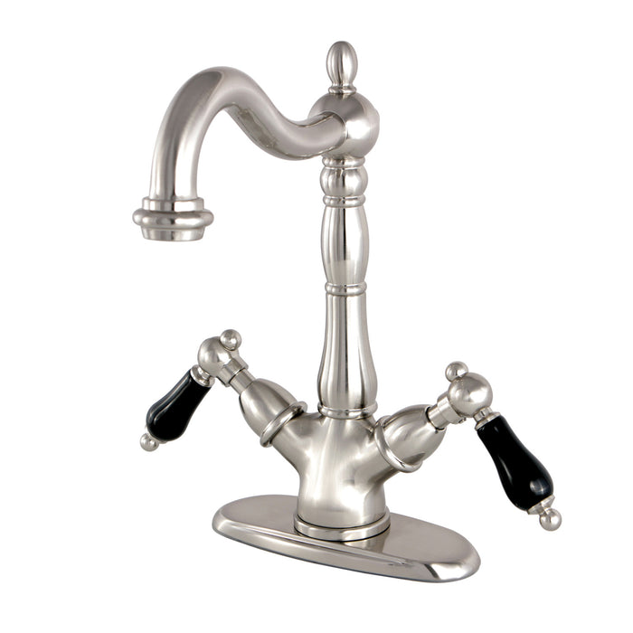 Kingston Heirloom KS1498PKL - Duchess Two-Handle 1-or-3 Hole Deck Mount Vessel Faucet, Brushed Nickel