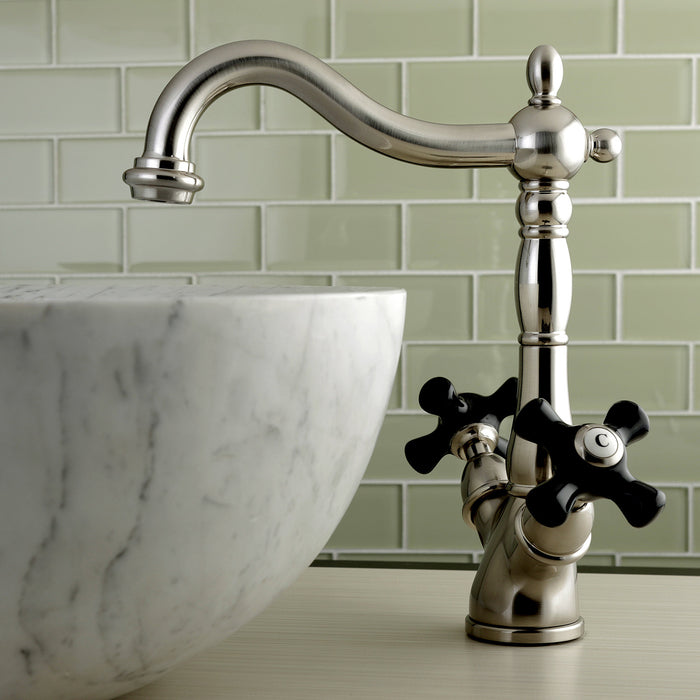 Kingston Heirloom KS1498PKX - Duchess Two-Handle 1-or-3 Hole Deck Mount Vessel Faucet, Brushed Nickel