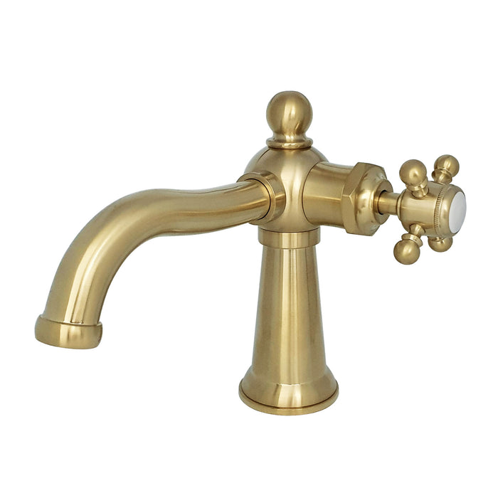 Kingston Heirloom KS154BXBB - Nautical One-Handle 1-Hole Bathroom Faucet with Push Pop-Up Drain, Brushed Brass