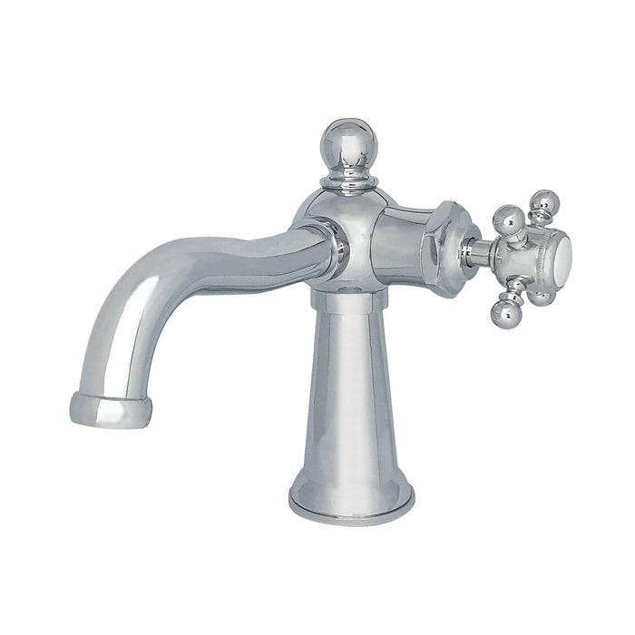 Kingston Heirloom KS154BXCP - Nautical One-Handle 1-Hole Bathroom Faucet with Push Pop-Up Drain, Polished Chrome