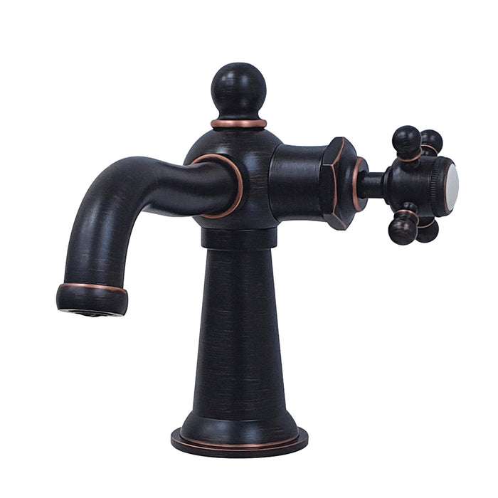 Kingston Heirloom KS154BXNB - Nautical One-Handle 1-Hole Bathroom Faucet with Push Pop-Up Drain, Naples Bronze