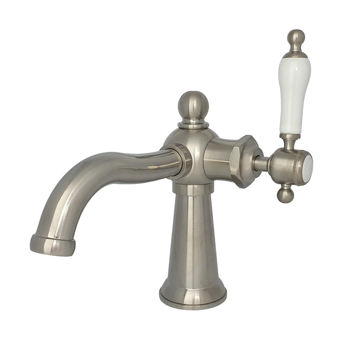 Kingston Heirloom KS154KLBN - Nautical One-Handle 1-Hole Bathroom Faucet with Push Pop-Up Drain, Brushed Nickel