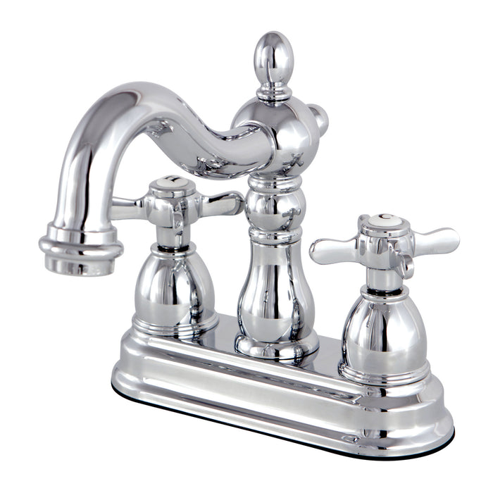 Kingston Heirloom KS1601BEX - Essex Double-Handle 3-Hole Deck Mount 4-Inch Centerset Bathroom Faucet with Brass Pop-Up, Polished Chrome