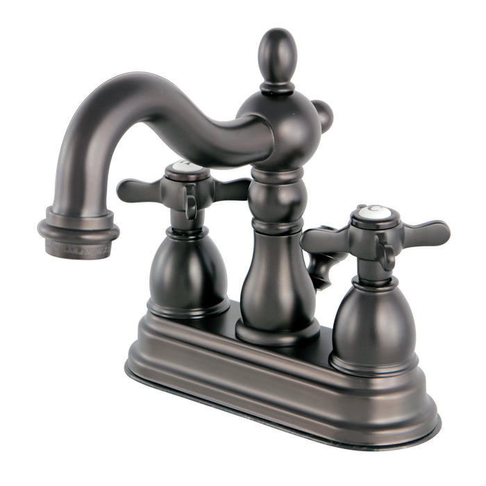 Kingston Heirloom KS1605BEX - Essex Double-Handle 3-Hole Deck Mount 4-Inch Centerset Bathroom Faucet with Brass Pop-Up, Oil Rubbed Bronze