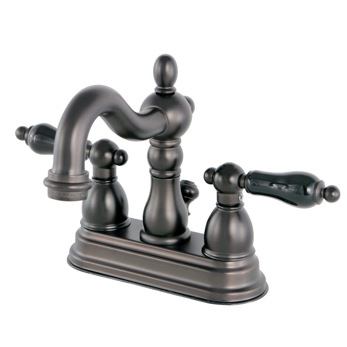 Kingston Heirloom KS1605PKL - Duchess Double-Handle 3-Hole Deck Mount 4-Inch Centerset Bathroom Faucet with Brass Pop-Up, Oil Rubbed Bronze