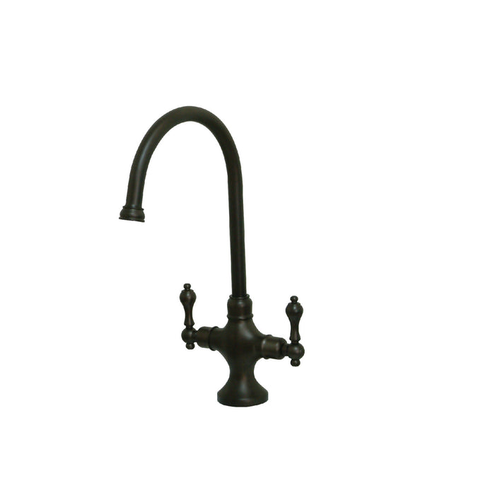 Kingston Heirloom KS1765ALLS - Vintage Two-Handle 1-Hole Kitchen Faucet, Oil Rubbed Bronze