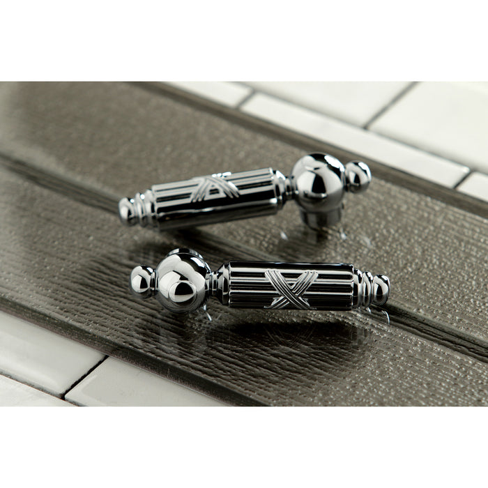 Kingston Heirloom KS1971GL - Heritage Two-Handle 3-Hole Deck Mount Widespread Bathroom Faucet with Brass Pop-Up, Polished Chrome