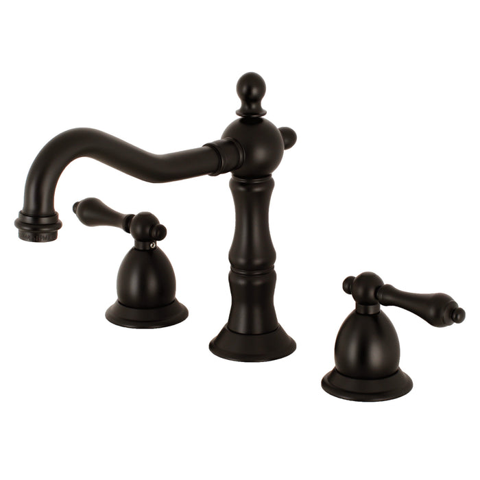 Heritage KS1975AL Two-Handle 3-Hole Deck Mount Widespread Bathroom Faucet with Brass Pop-Up, Oil Rubbed Bronze