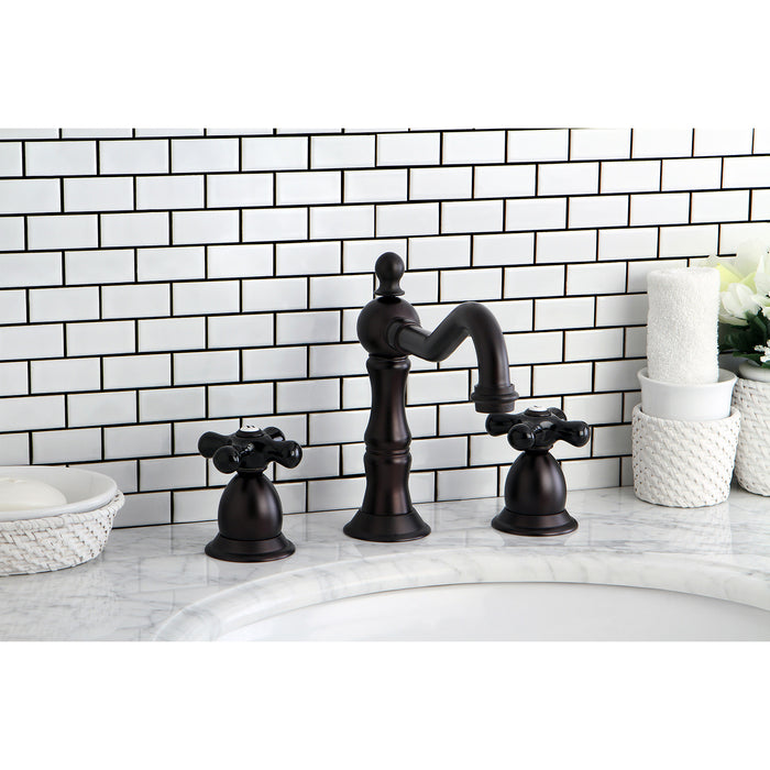Duchess KS1975PKX Two-Handle 3-Hole Deck Mount Widespread Bathroom Faucet with Brass Pop-Up, Oil Rubbed Bronze
