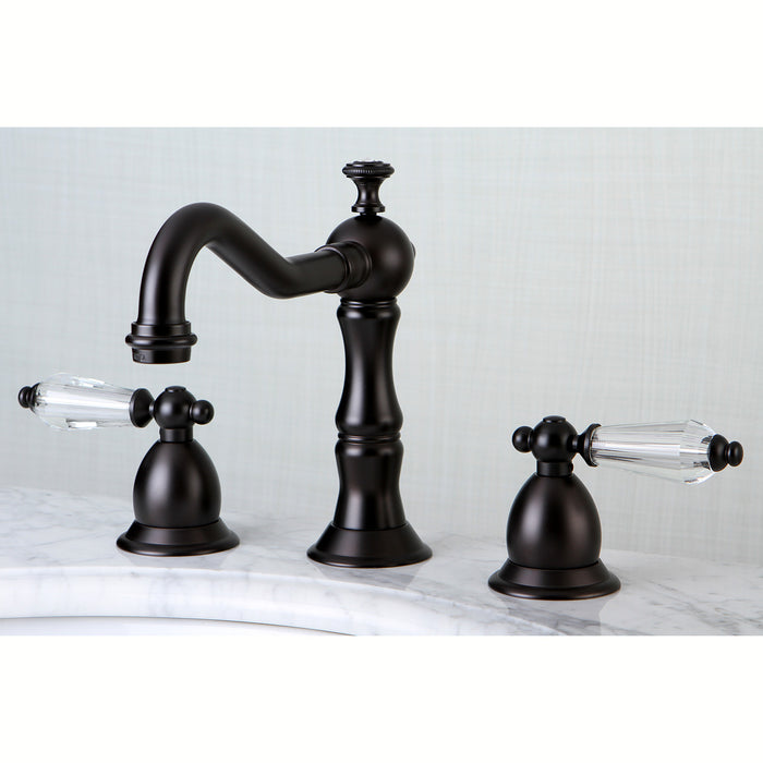 Wilshire KS1975WLL Two-Handle 3-Hole Deck Mount Widespread Bathroom Faucet with Brass Pop-Up, Oil Rubbed Bronze