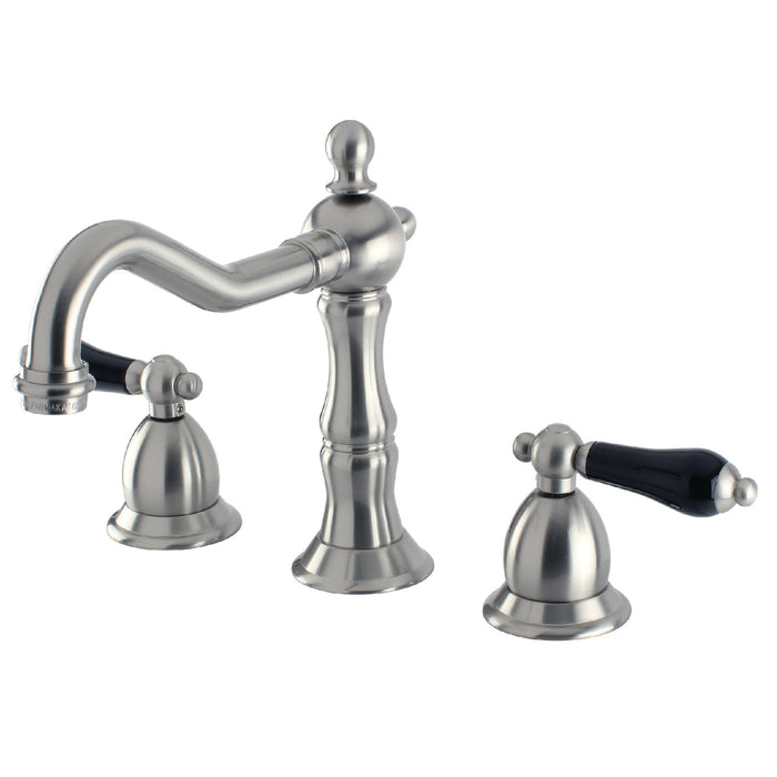 Kingston Heirloom KS1978PKL - Duchess Two-Handle 3-Hole Deck Mount Widespread Bathroom Faucet with Brass Pop-Up, Brushed Nickel